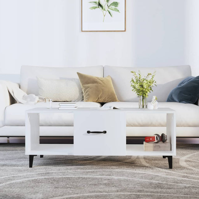 sofabord 102x50x40 cm konstrueret træ hvid