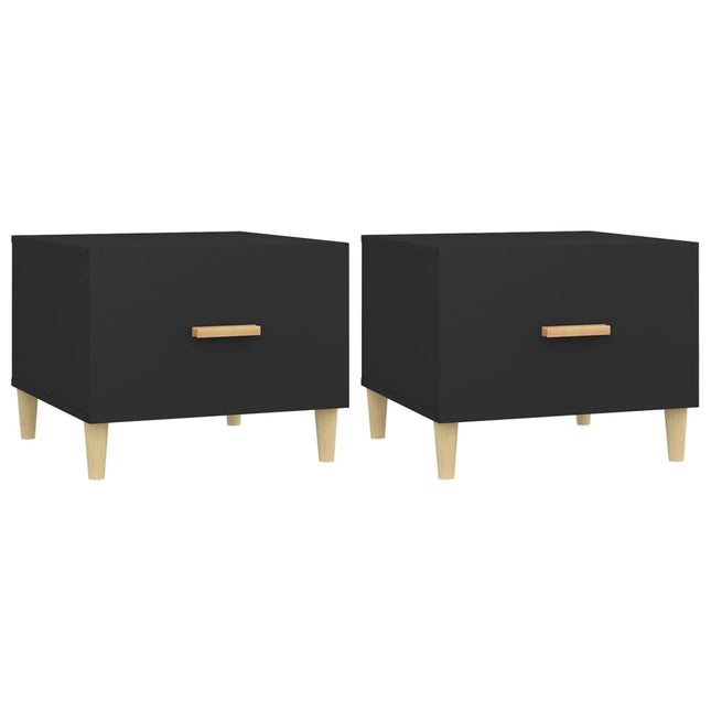 sofaborde 2 stk. 50x50x40 cm konstrueret træ sort