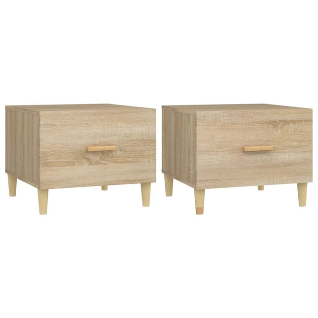 sofaborde 2 stk. 50x50x40 cm konstrueret træ sonoma-eg