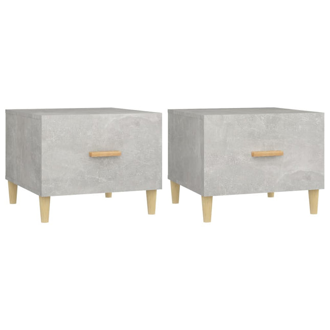 sofaborde 2 stk. 50x50x40 cm konstrueret træ betongrå