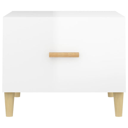 sofabord 50x50x40 cm konstrueret træ hvid højglans