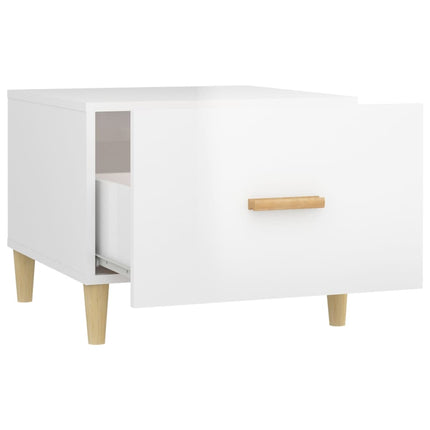 sofaborde 2 stk. 50x50x40 cm konstrueret træ hvid højglans