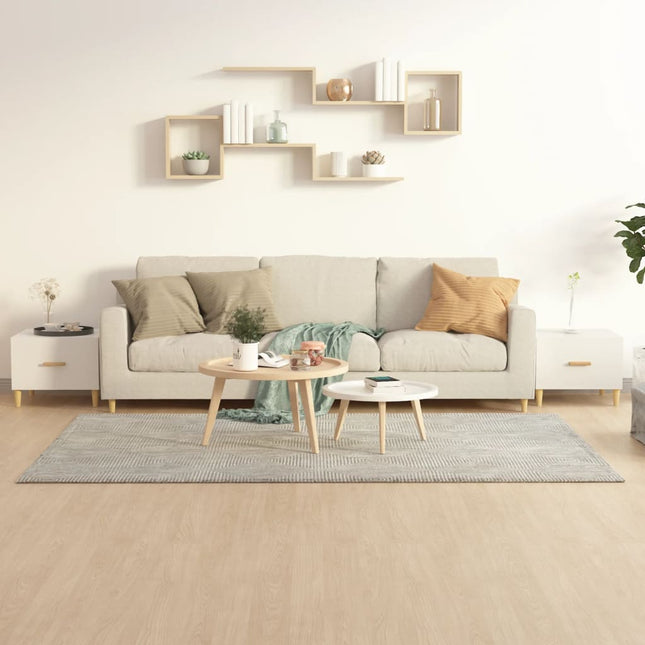 sofaborde 2 stk. 50x50x40 cm konstrueret træ hvid højglans