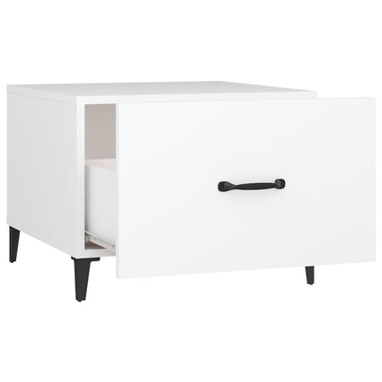 sofabord med metalben 2 stk. 50x50x40 cm hvid