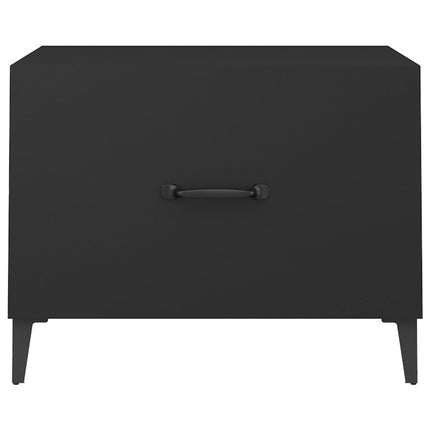 sofabord med metalben 2 stk. 50x50x40 cm sort