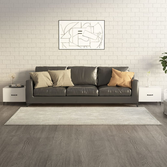 sofaborde med metalben 2 stk. 50x50x40 cm hvid højglans