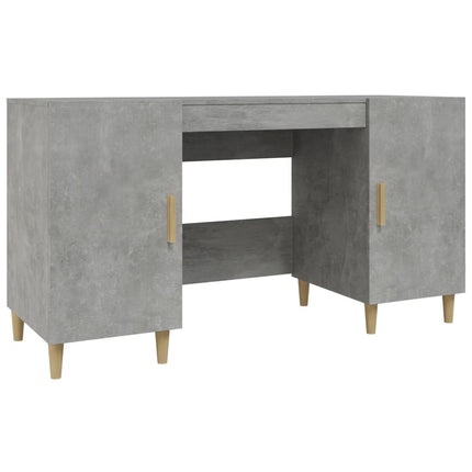 skrivebord 140x50x75 cm konstrueret træ betongrå