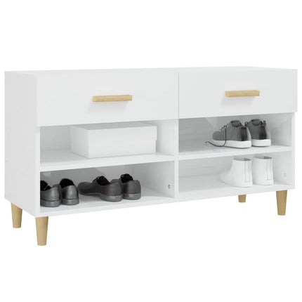 skoreol 102x35x55 cm konstrueret træ hvid højglans