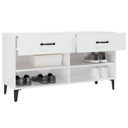 skoreol 102x35x55 cm konstrueret træ hvid højglans
