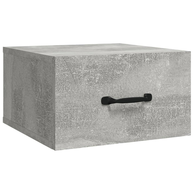 væghængt sengebord 35x35x20 cm betongrå