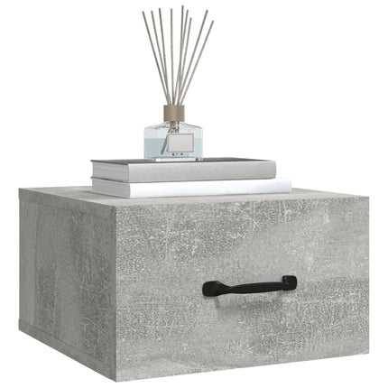 væghængt sengebord 35x35x20 cm betongrå