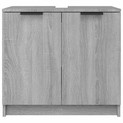 badeværelsesskab 64,5x33,5x59 cm konstrueret træ grå sonoma-eg