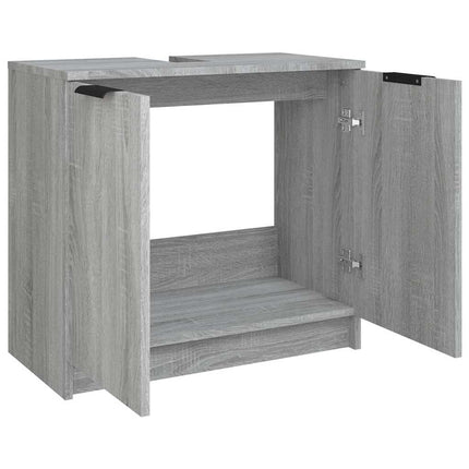 badeværelsesskab 64,5x33,5x59 cm konstrueret træ grå sonoma-eg