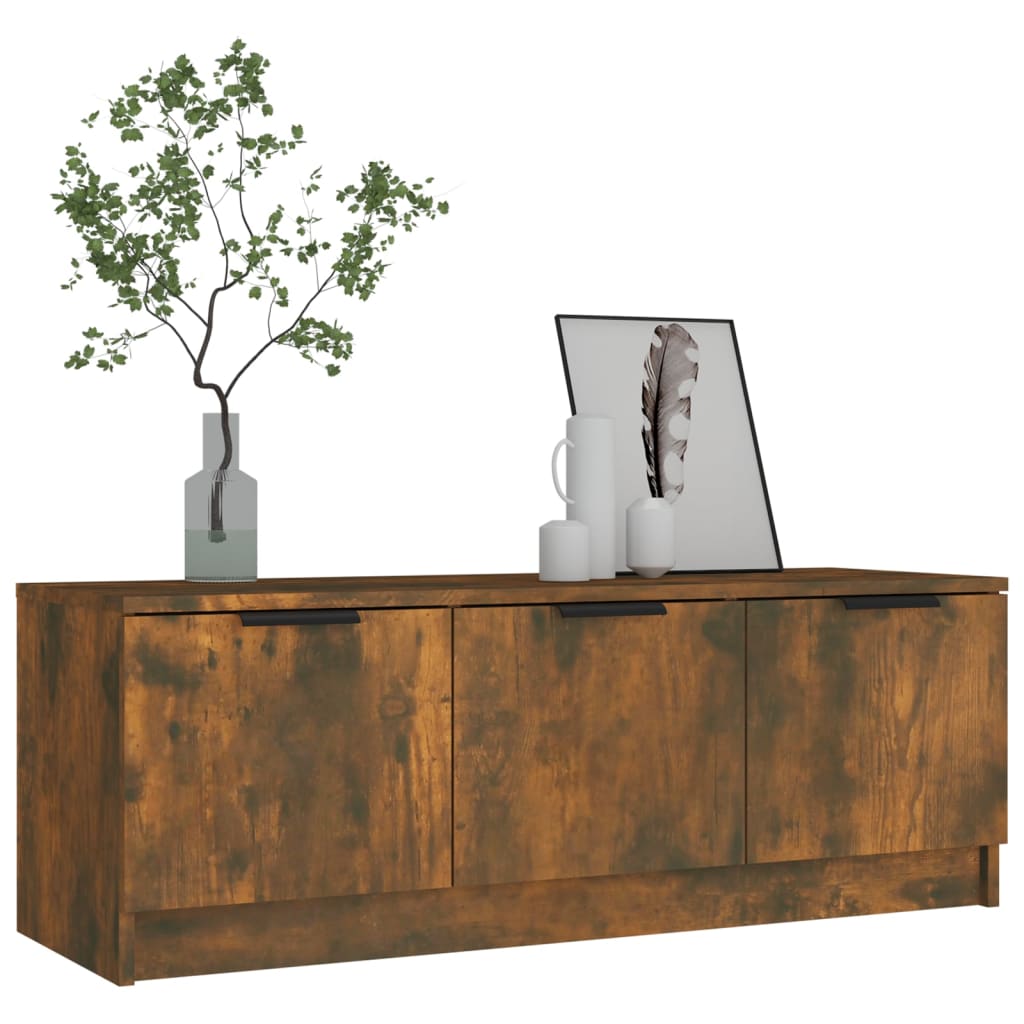 tv-bord 102x35x36,5 cm konstrueret træ røget egetræsfarve