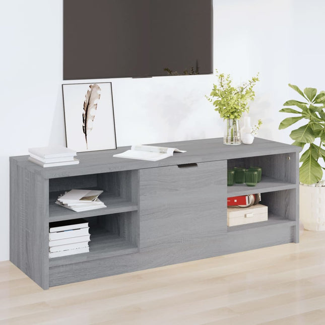 tv-bord 102x35,5x36,5 cm konstrueret træ grå sonoma-eg
