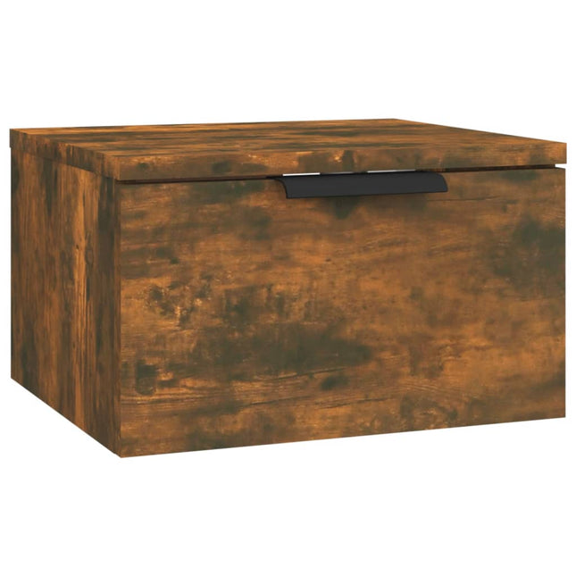 væghængt sengebord 34x30x20 cm røget egetræsfarve