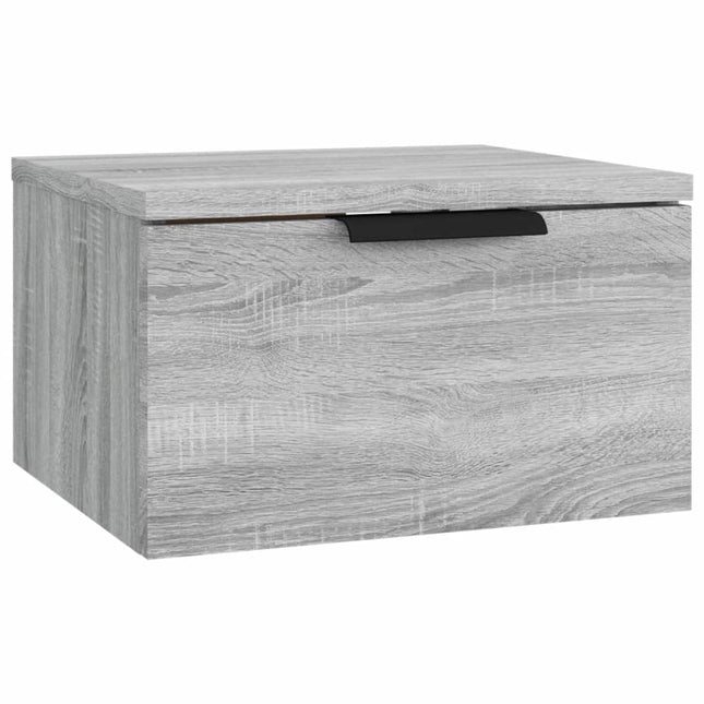 væghængt sengebord 34x30x20 cm grå sonoma-eg