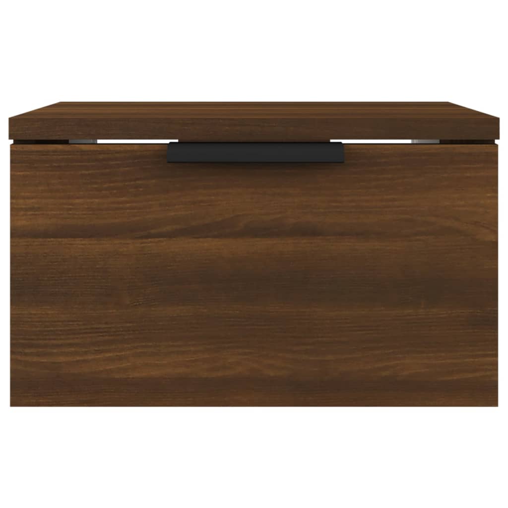 væghængt sengebord 34x30x20 cm brun egetræsfarve