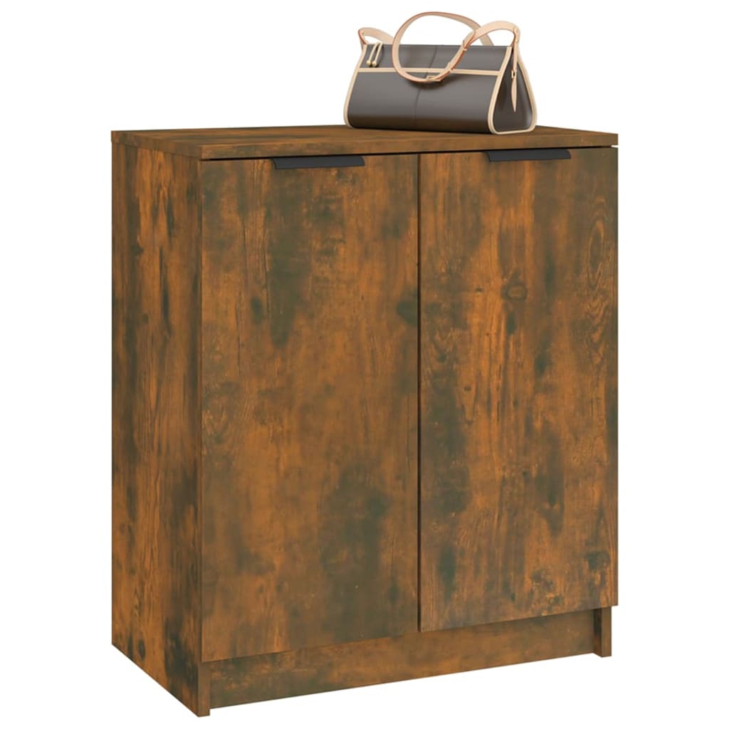 skoskab 59x35x70 cm konstrueret træ røget egetræsfarve