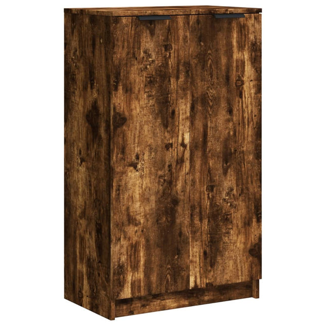 skoskab 59x35x100 cm konstrueret træ røget egetræsfarve