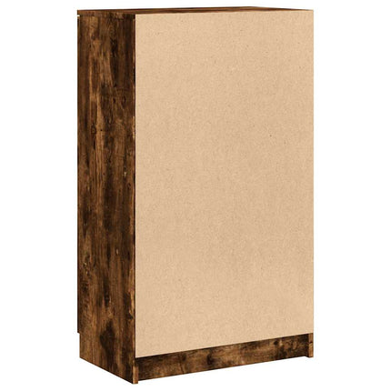 skoskab 59x35x100 cm konstrueret træ røget egetræsfarve