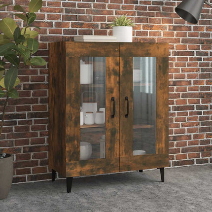 skænk 69,5x34x90 cm konstrueret træ røget egetræsfarve