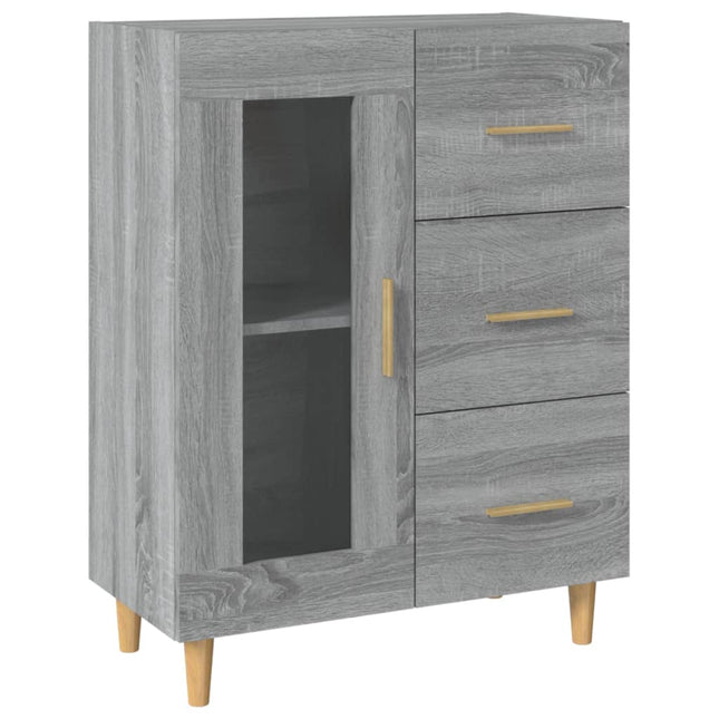 skænk 69,5x34x90 cm konstrueret træ grå sonoma-eg