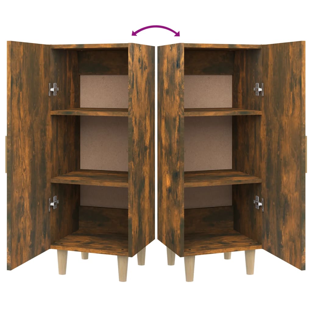 skænk 34,5x34x90 cm konstrueret træ røget egetræsfarve