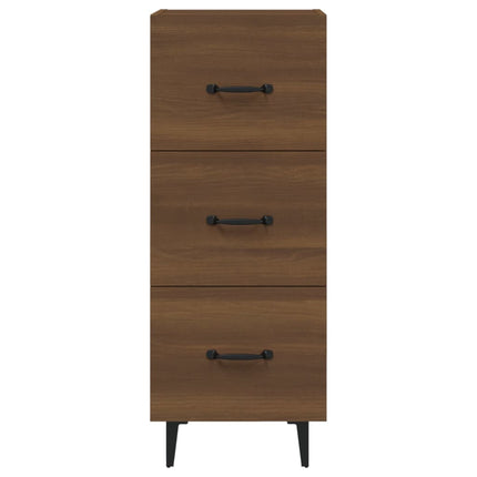 skænk 34,5x34x90 cm konstrueret træ brun egetræsfarve