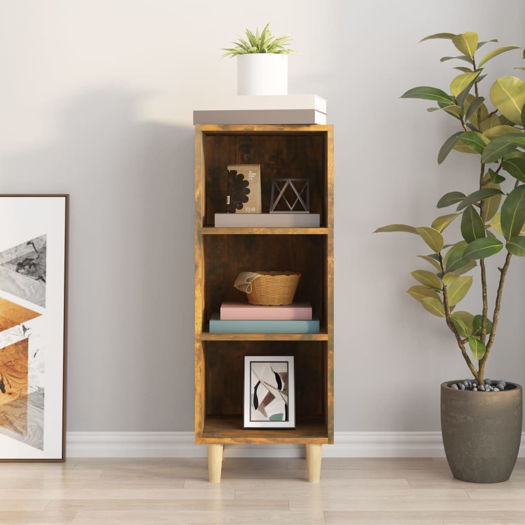 skænk 34,5x32,5x90 cm konstrueret træ røget egetræsfarve