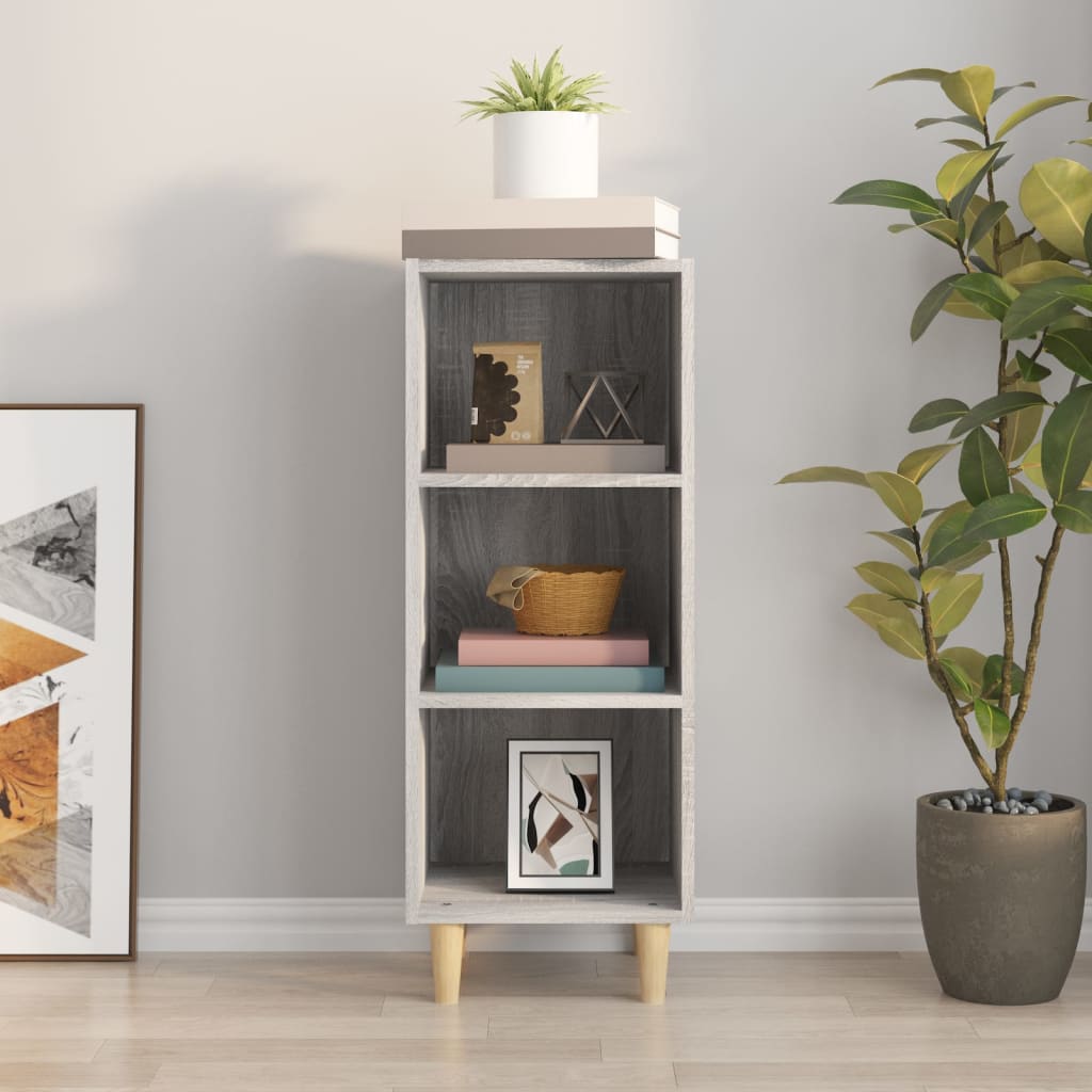 skænk 34,5x32,5x90 cm konstrueret træ grå sonoma-eg