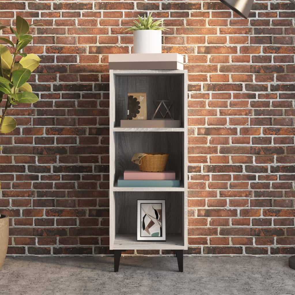 skænk 34,5x32,5x90 cm konstrueret træ grå sonoma-eg