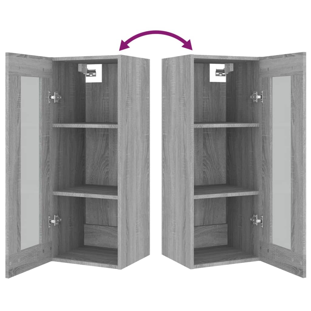 vægskab 34,5x34x90 cm grå sonoma-eg