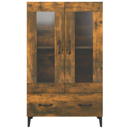 skab 70x31x115 cm konstrueret træ røget egetræsfarve