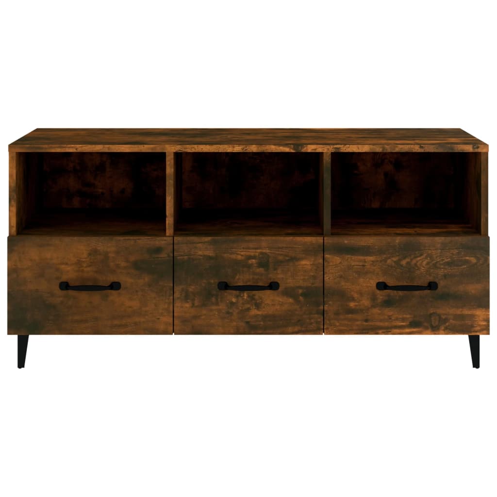 tv-bord 102x35x50 cm konstrueret træ røget egetræsfarve