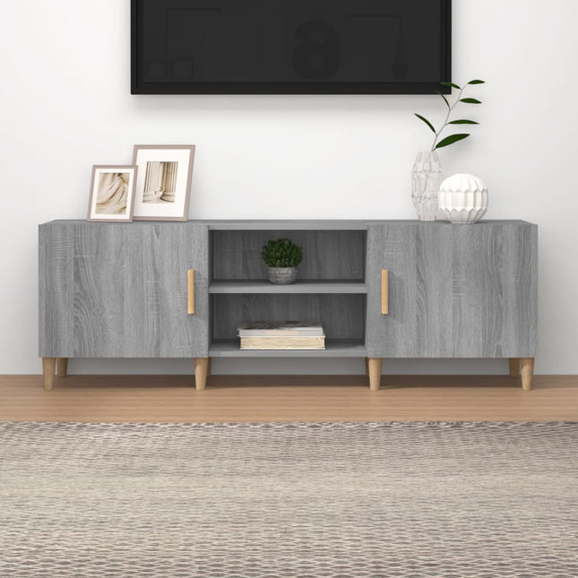 tv-bord 150x30x50 cm konstrueret træ grå sonoma-eg