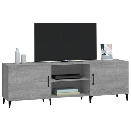 tv-bord 150x30x50 cm konstrueret træ grå sonoma-eg