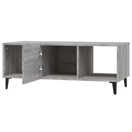 sofabord 102x50x40 cm konstrueret træ grå sonoma-eg