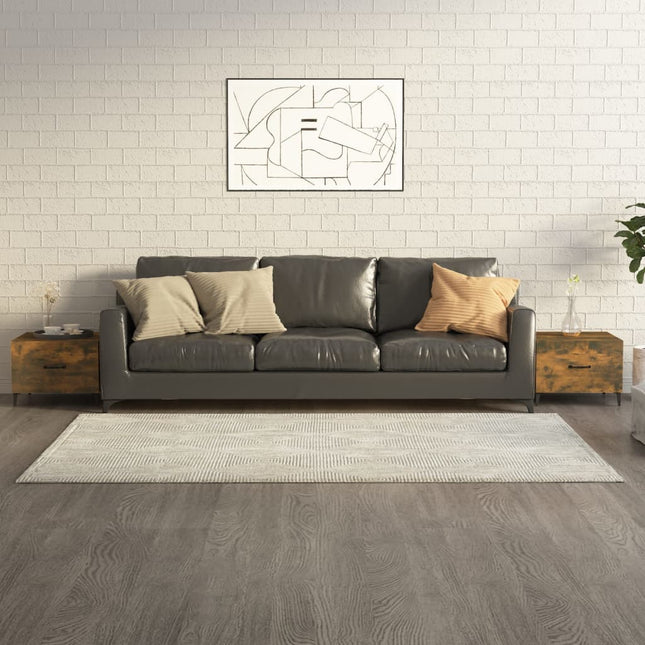 sofaborde med metalben 2 stk. 50x50x40 cm røget egetræsfarve