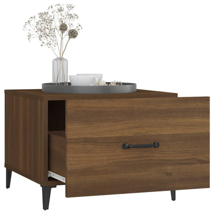sofaborde med metalben 2 stk. 50x50x40 cm brun egetræsfarve