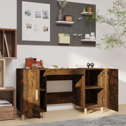 skrivebord 140x50x75 cm konstrueret træ røget egetræsfarve