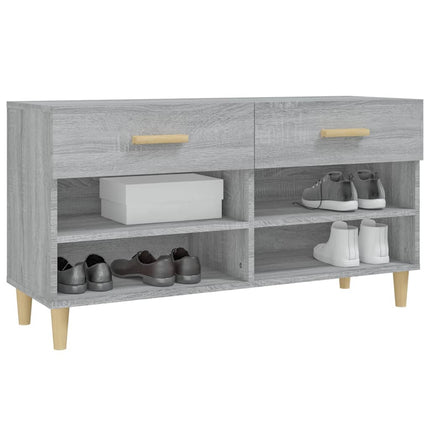 skoskab 102x35x55 cm konstrueret træ grå sonoma-eg