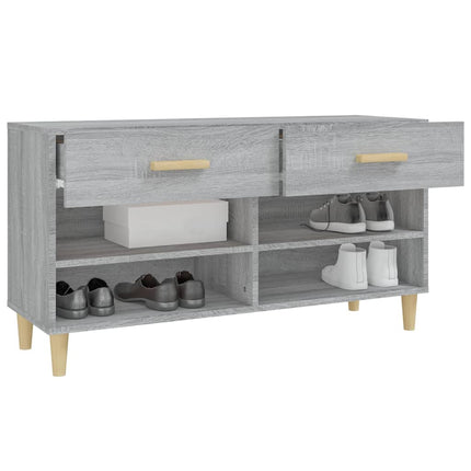 skoskab 102x35x55 cm konstrueret træ grå sonoma-eg