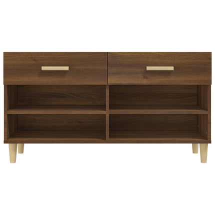skoreol 102x35x55 cm konstrueret træ brun egetræsfarve