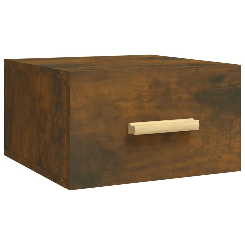 væghængt sengebord 35x35x20 cm røget egetræsfarve