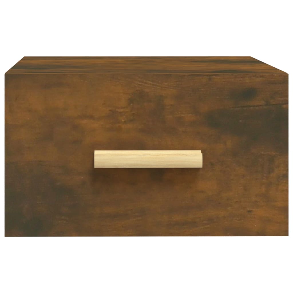 væghængt sengebord 35x35x20 cm røget egetræsfarve