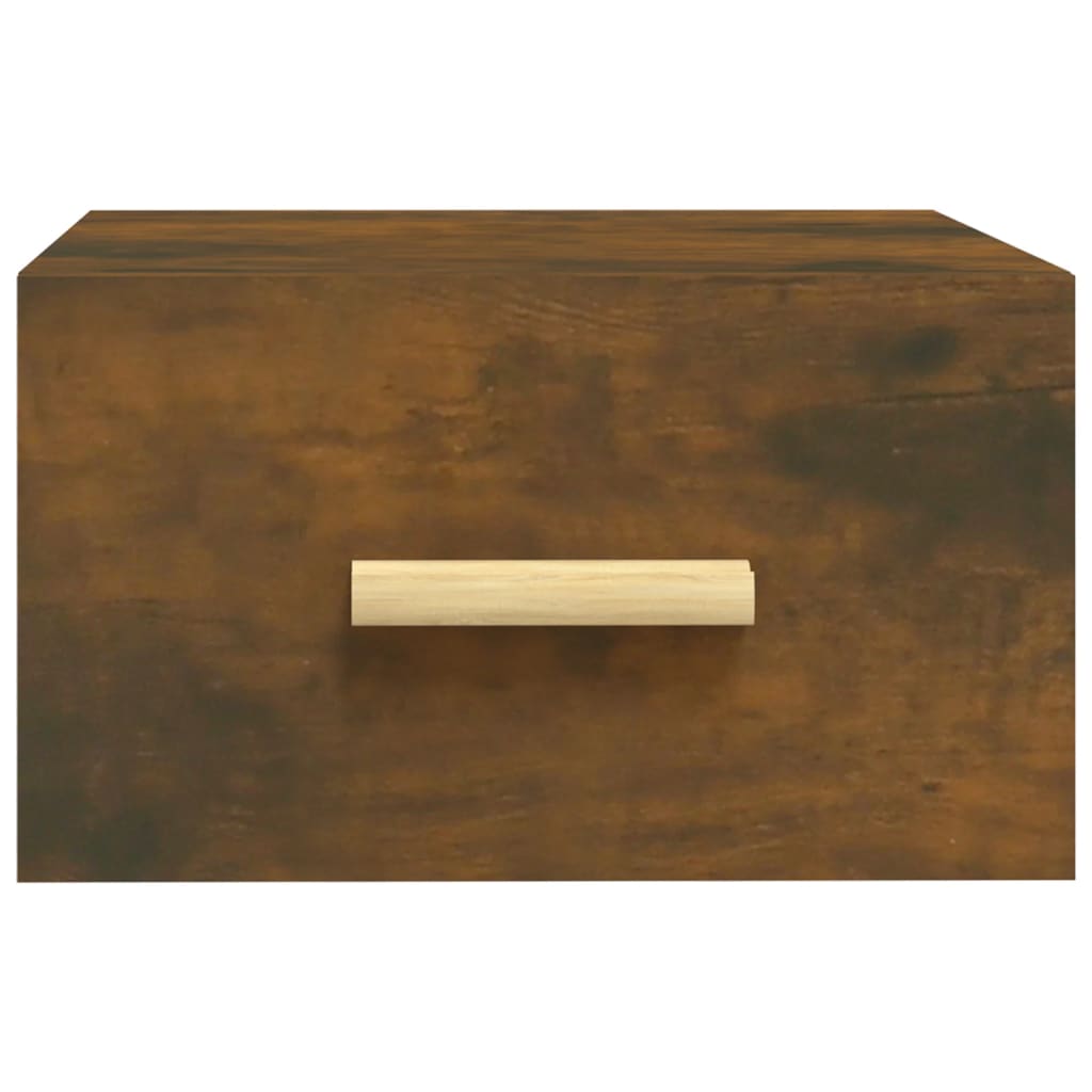 væghængte sengeborde 2 stk. 35x35x20 cm røget egetræsfarve