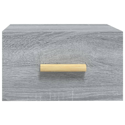 væghængt sengebord 35x35x20 cm grå sonoma-eg