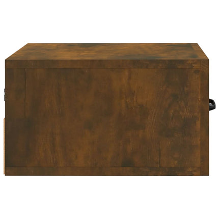 væghængt sengebord 35x35x20 cm røget egetræsfarve