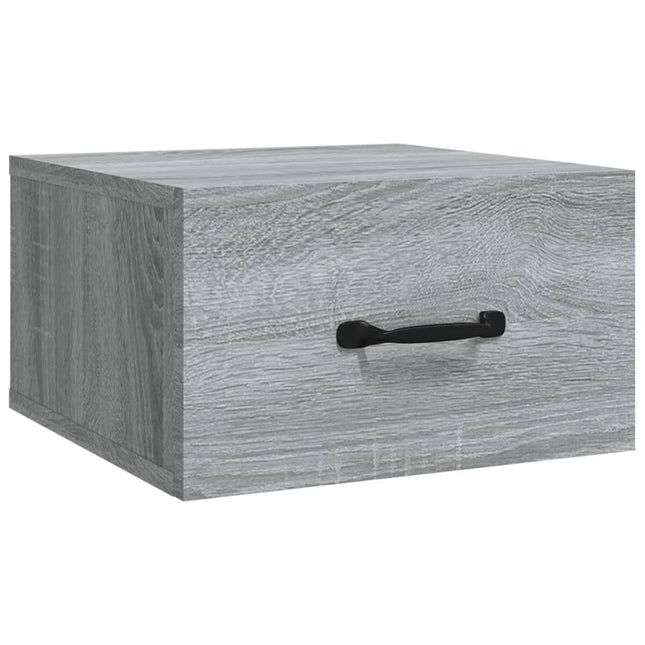 væghængt sengebord 35x35x20 cm grå sonoma-eg